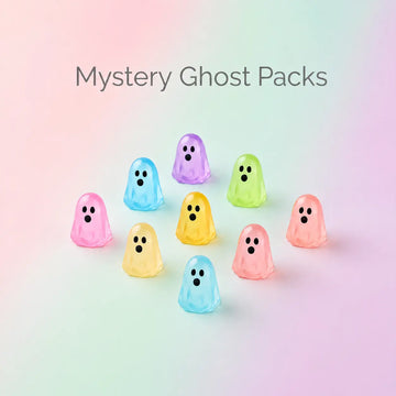 Mini Glow-in-the-Dark Ghost Figurines | Halloween Surprise Mystery Bulk Pack Luminous Micro Landscape Decorative Pieces