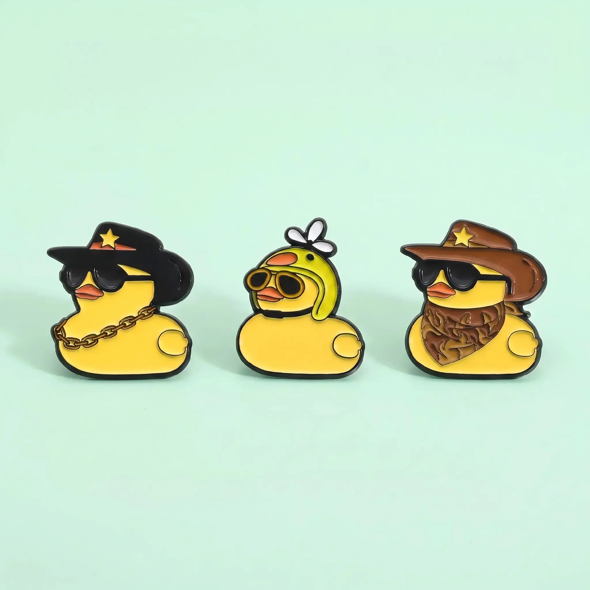 Funny Knife Duck Violence Enamel Pin Set | Sarcastic Office Humor Yellow Duckling Multi-Piece Combo Pack