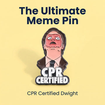 Dwight CPR Certified Enamel Pin | Funny Office Meme Lapel Pin