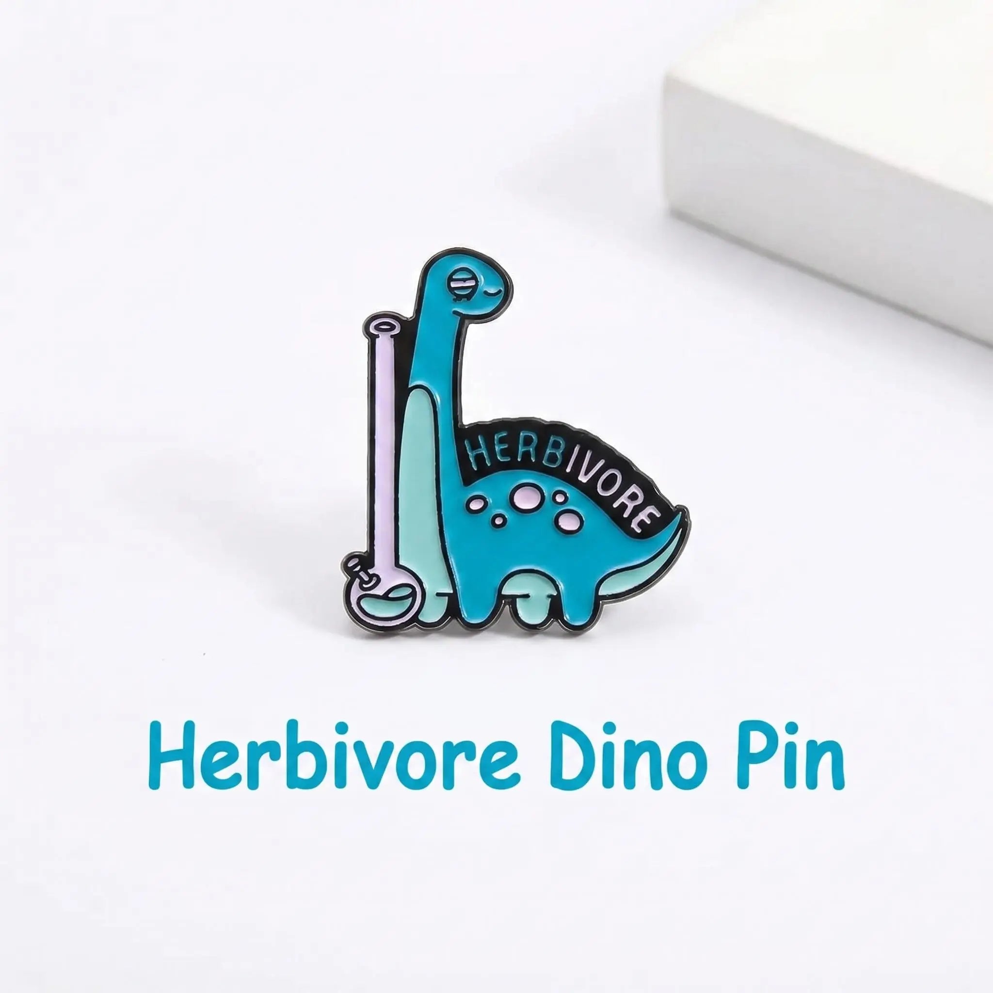 Herbivore Dinosaur Science Enamel Pin | Funny Chemistry Lab Lapel Pin