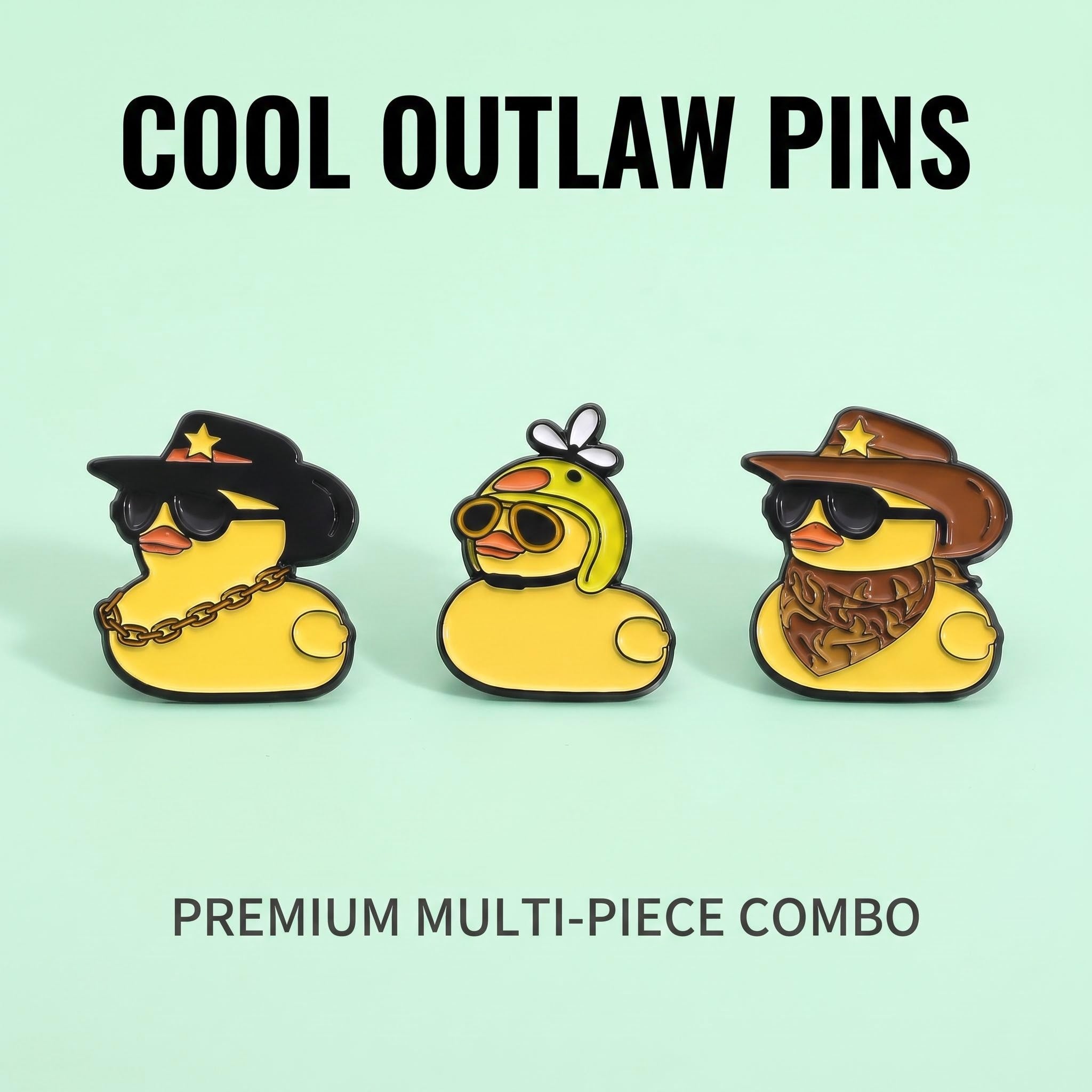 Funny Knife Duck Violence Enamel Pin Set | Sarcastic Office Humor Yellow Duckling Multi-Piece Combo Pack