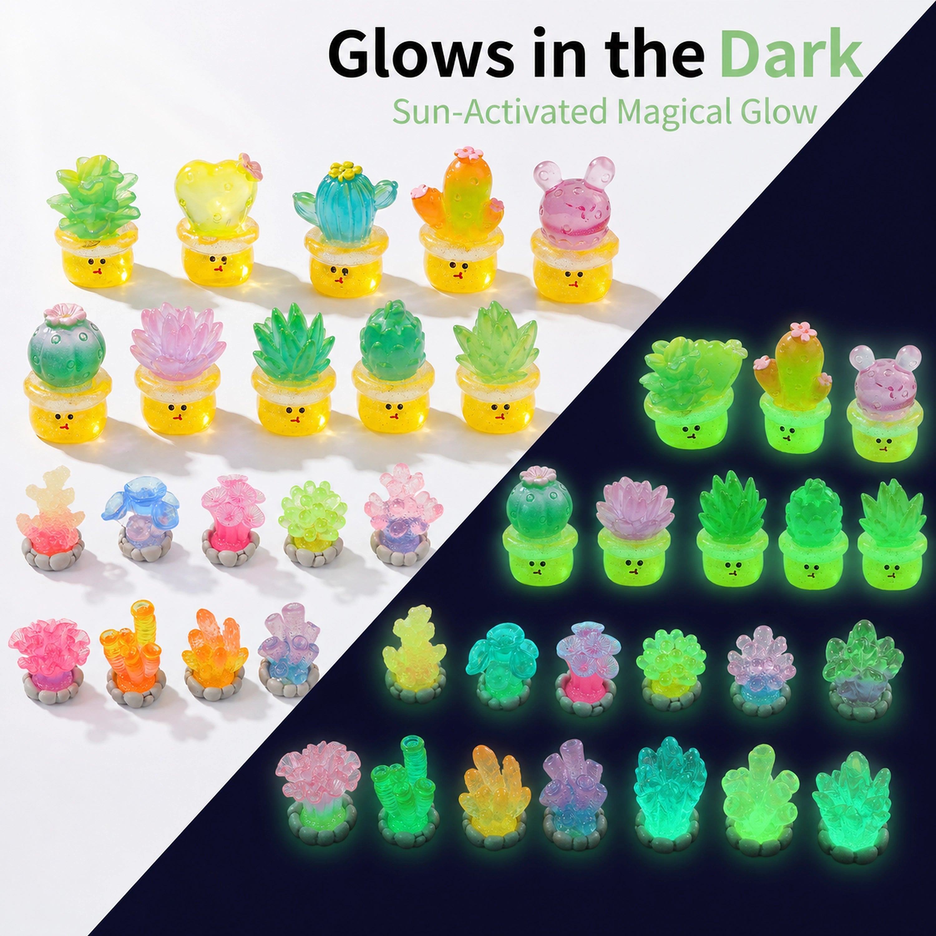 Mini Glow-in-the-Dark Succulent Plant Pots
