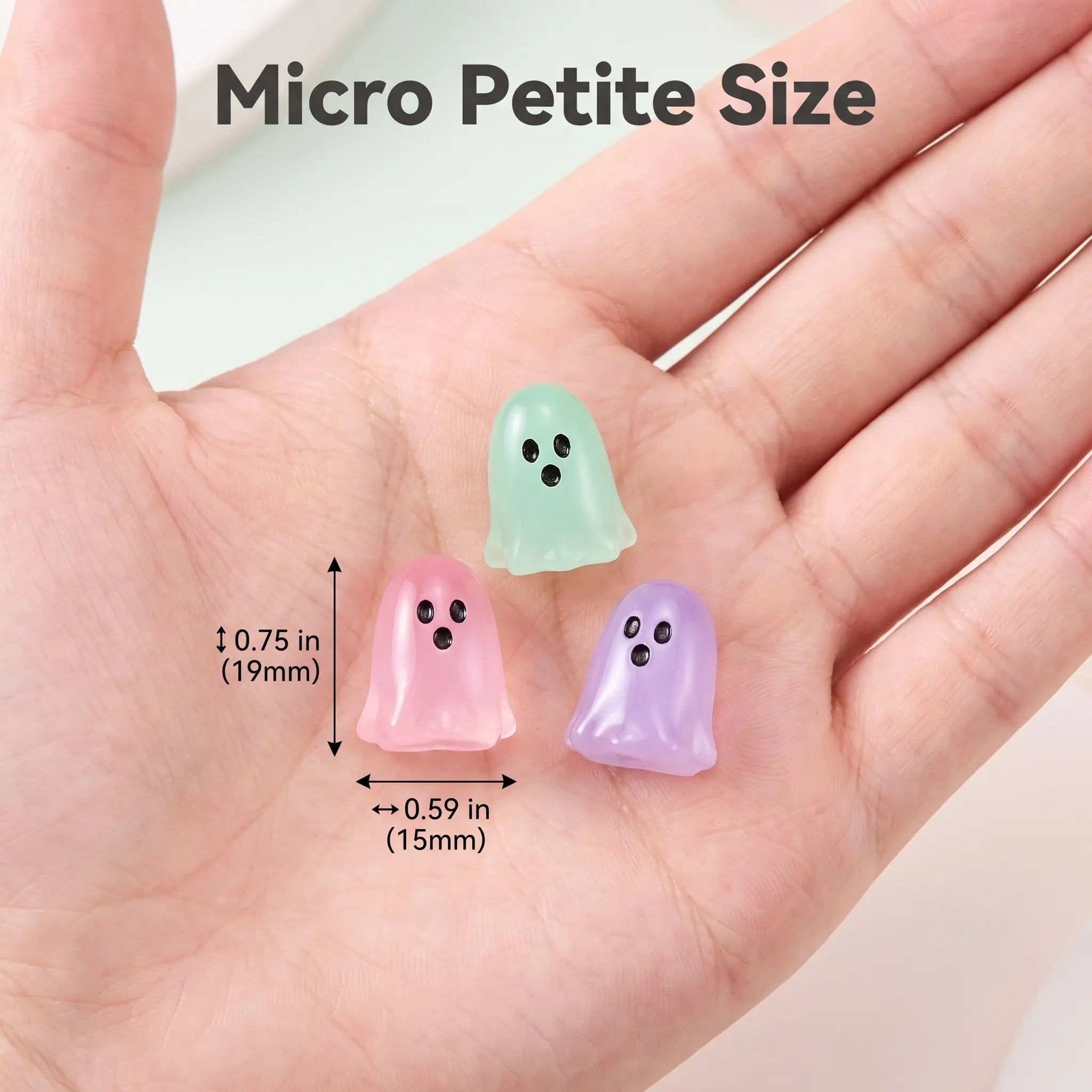 Mini Glow-in-the-Dark Ghost Figurines | Halloween Surprise Mystery Bulk Pack Luminous Micro Landscape Decorative Pieces