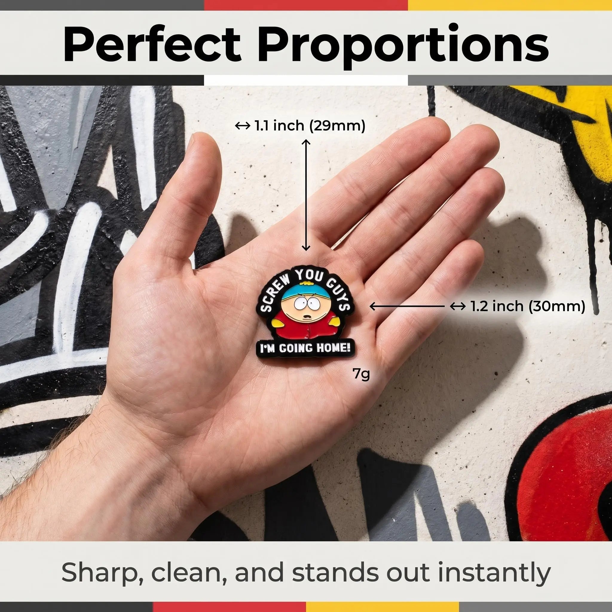 Cartman Screw You Guys Enamel Pin | Funny South Park Cartoon Meme Lapel Pin