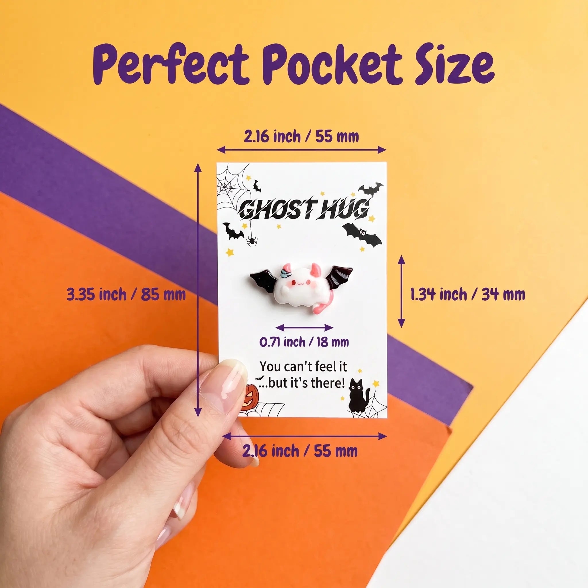 Ghost Hug Pocket Card Set | Funny Halloween Resin Figurine Greeting Keepsake Cards