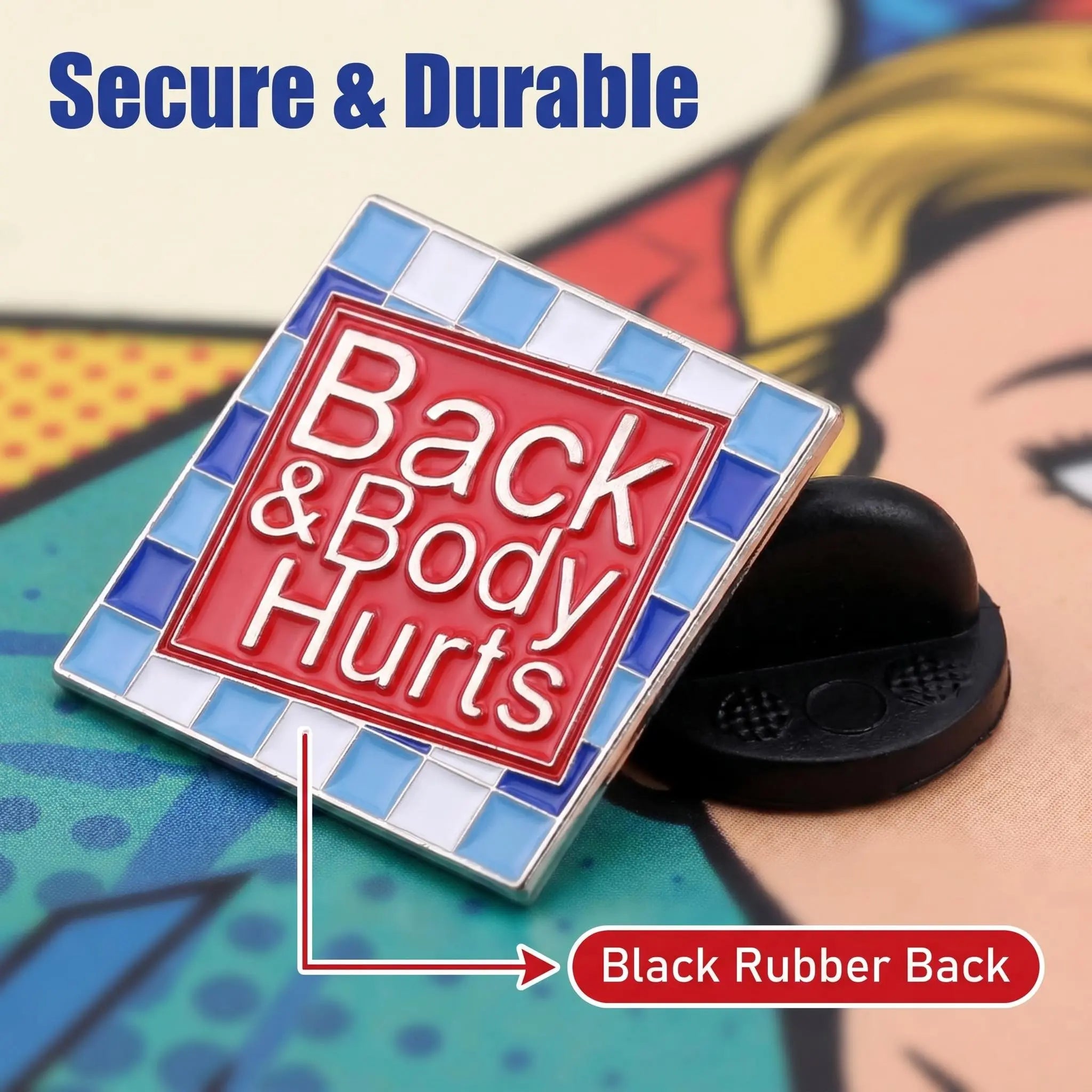 Back & Body Hurts Enamel Pin | Funny Corporate Parody Lapel Pin