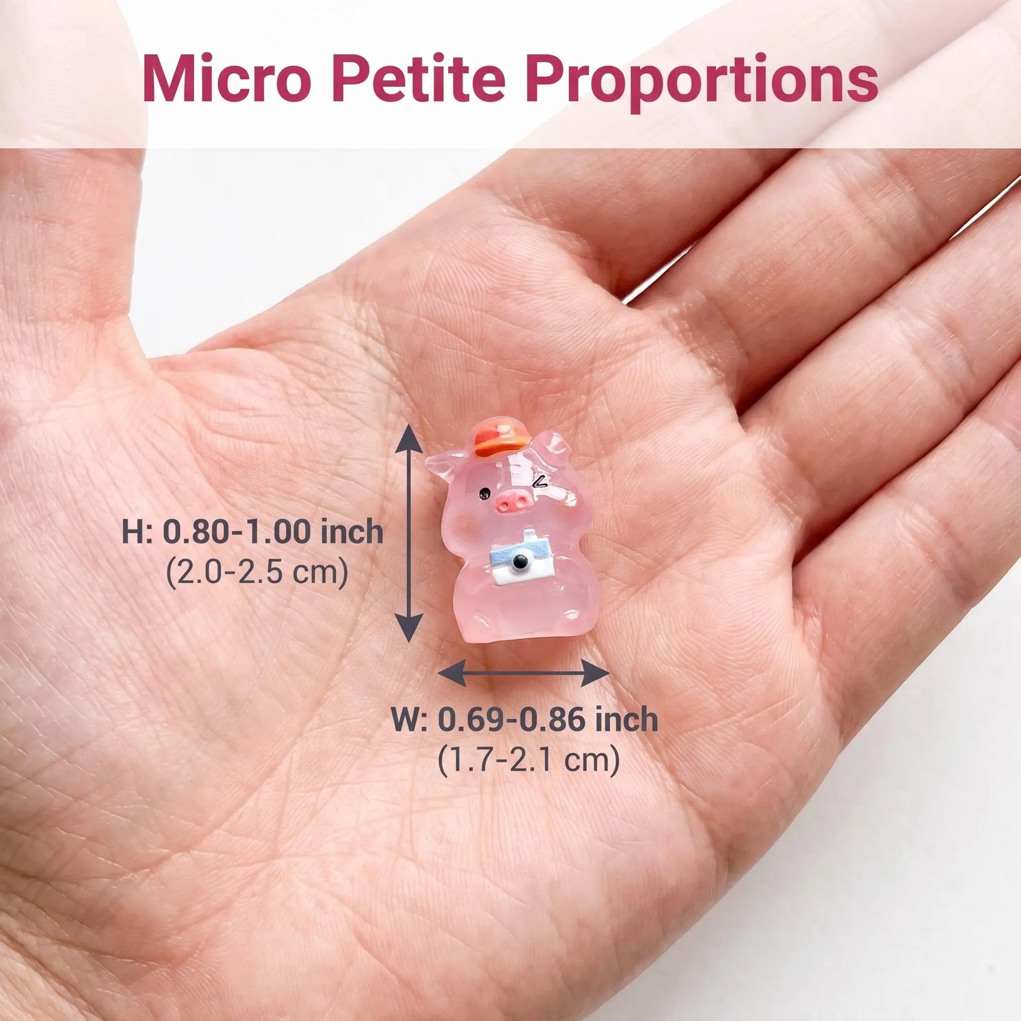 Mini Glow-in-the-Dark Pink Pig Figurines | Cute Summer Resort Mystery Bulk Grab Bag Luminous Micro Landscape Decorative Pieces