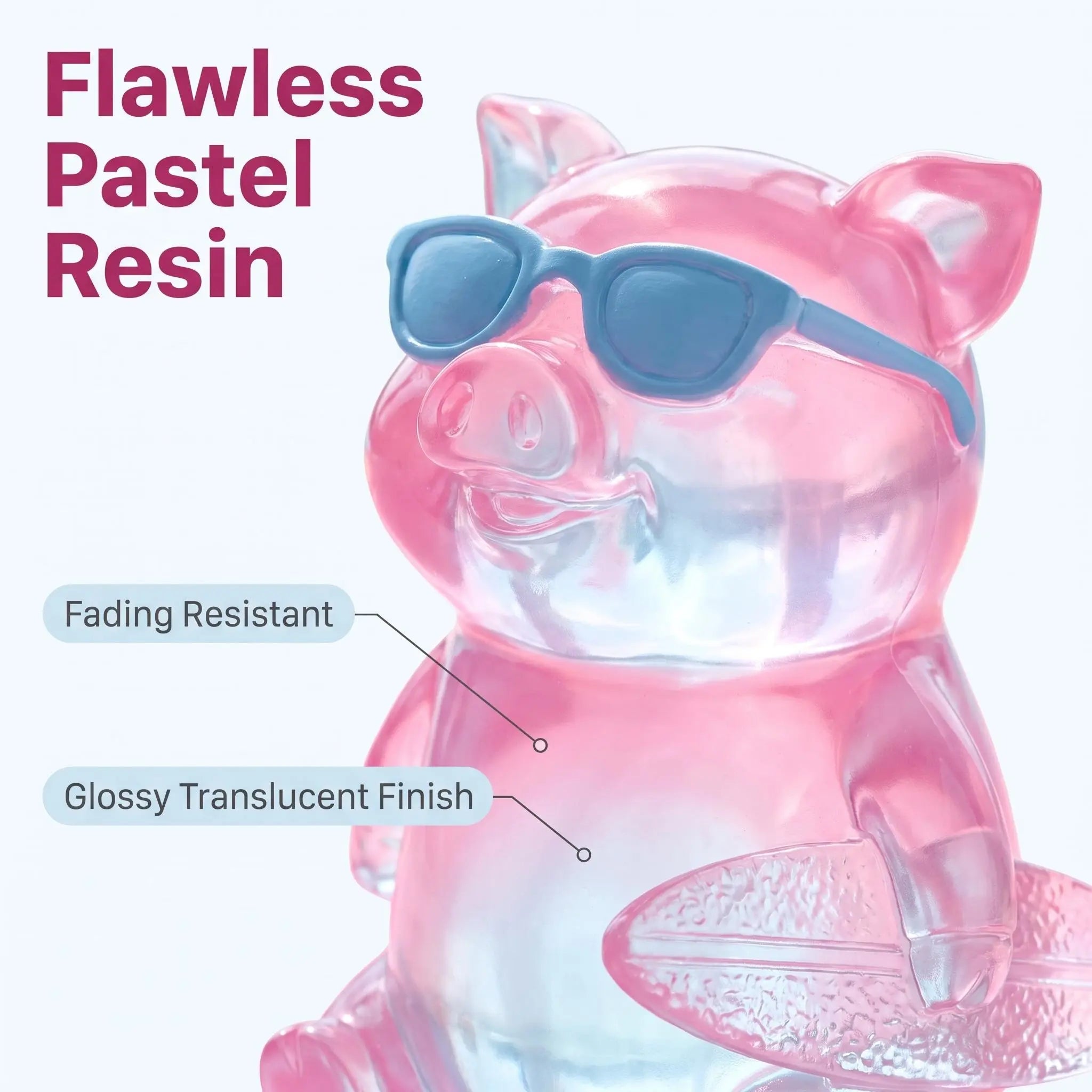 Mini Glow-in-the-Dark Pink Pig Figurines | Cute Summer Resort Mystery Bulk Grab Bag Luminous Micro Landscape Decorative Pieces