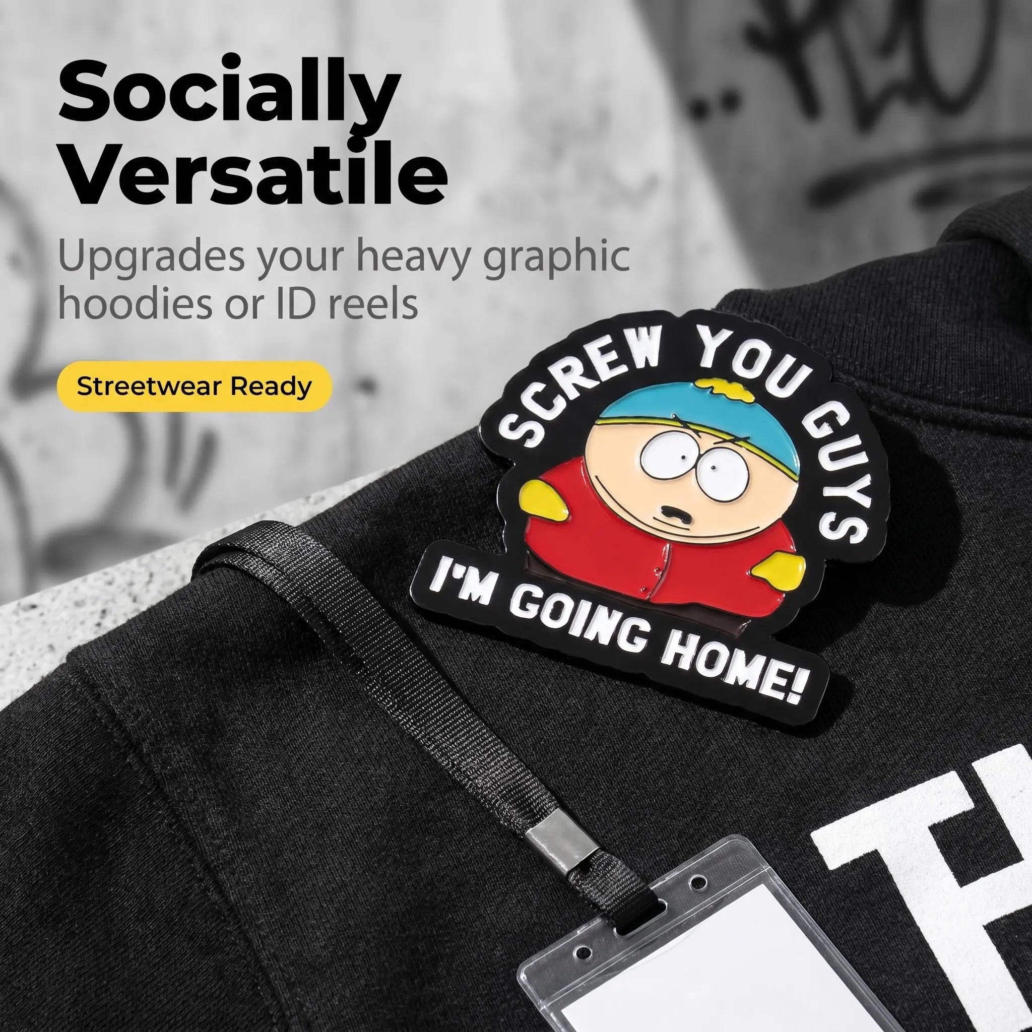 Cartman Screw You Guys Enamel Pin | Funny South Park Cartoon Meme Lapel Pin