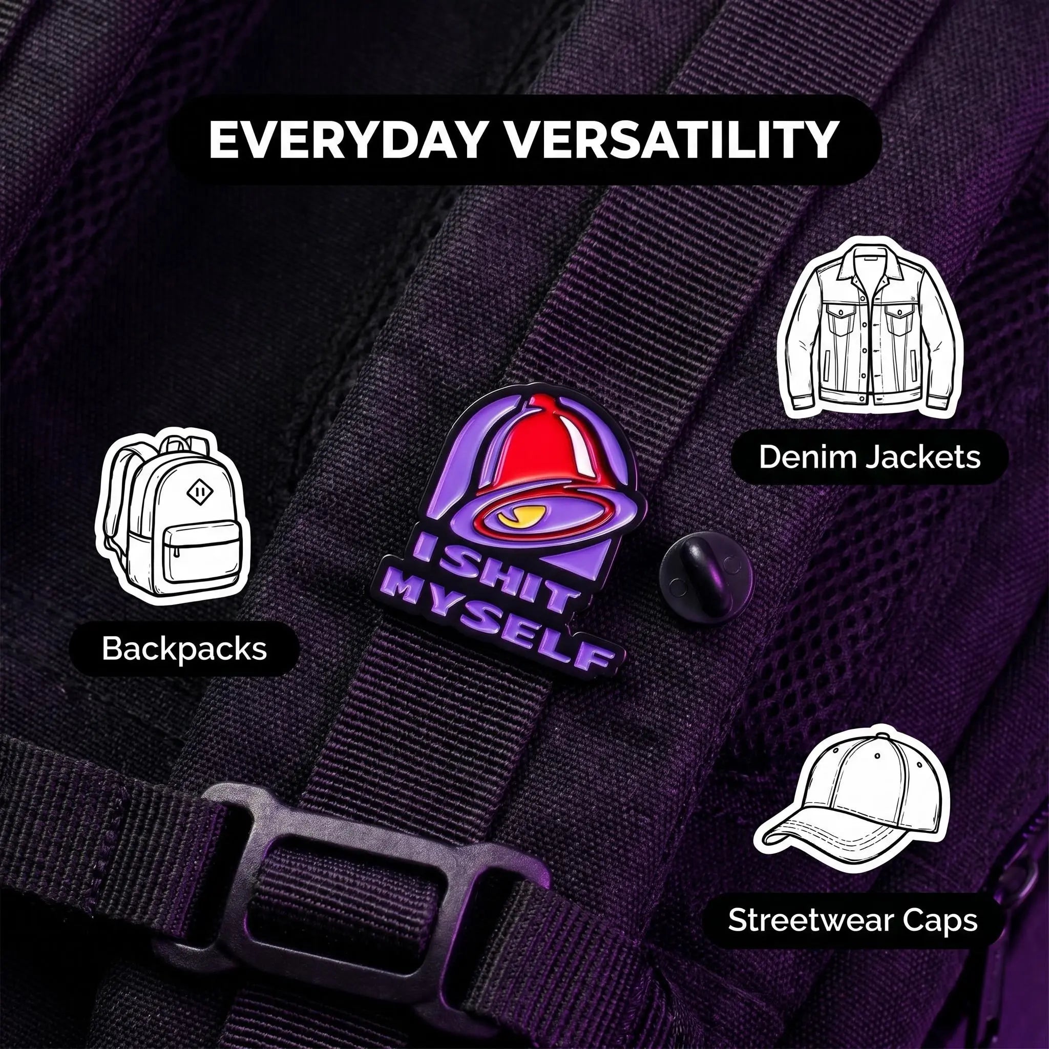 I Shit Myself Enamel Pin | Funny Fast Food Parody Lapel Pin