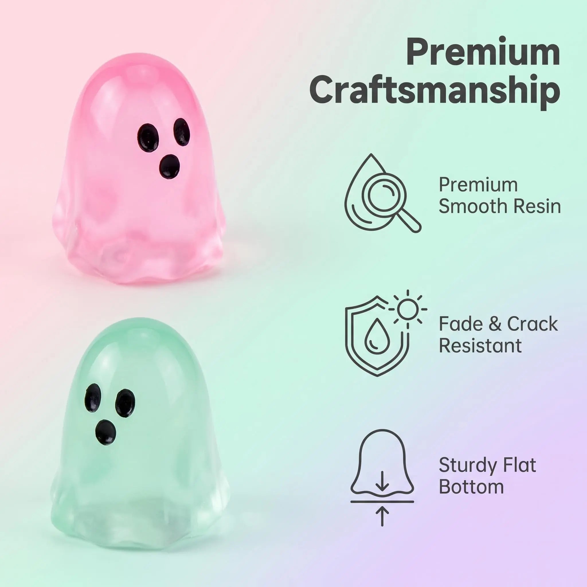 Mini Glow-in-the-Dark Ghost Figurines | Halloween Surprise Mystery Bulk Pack Luminous Micro Landscape Decorative Pieces