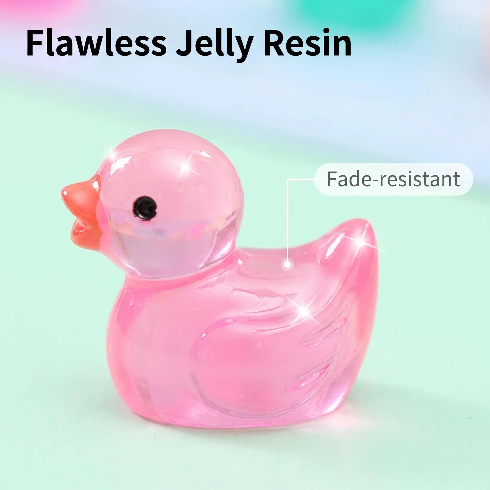Mini Glow-in-the-Dark Resin Duck Figurines | Colorful Mystery Bulk Grab Bag Luminous Miniature Fairy Garden Decorative Pieces
