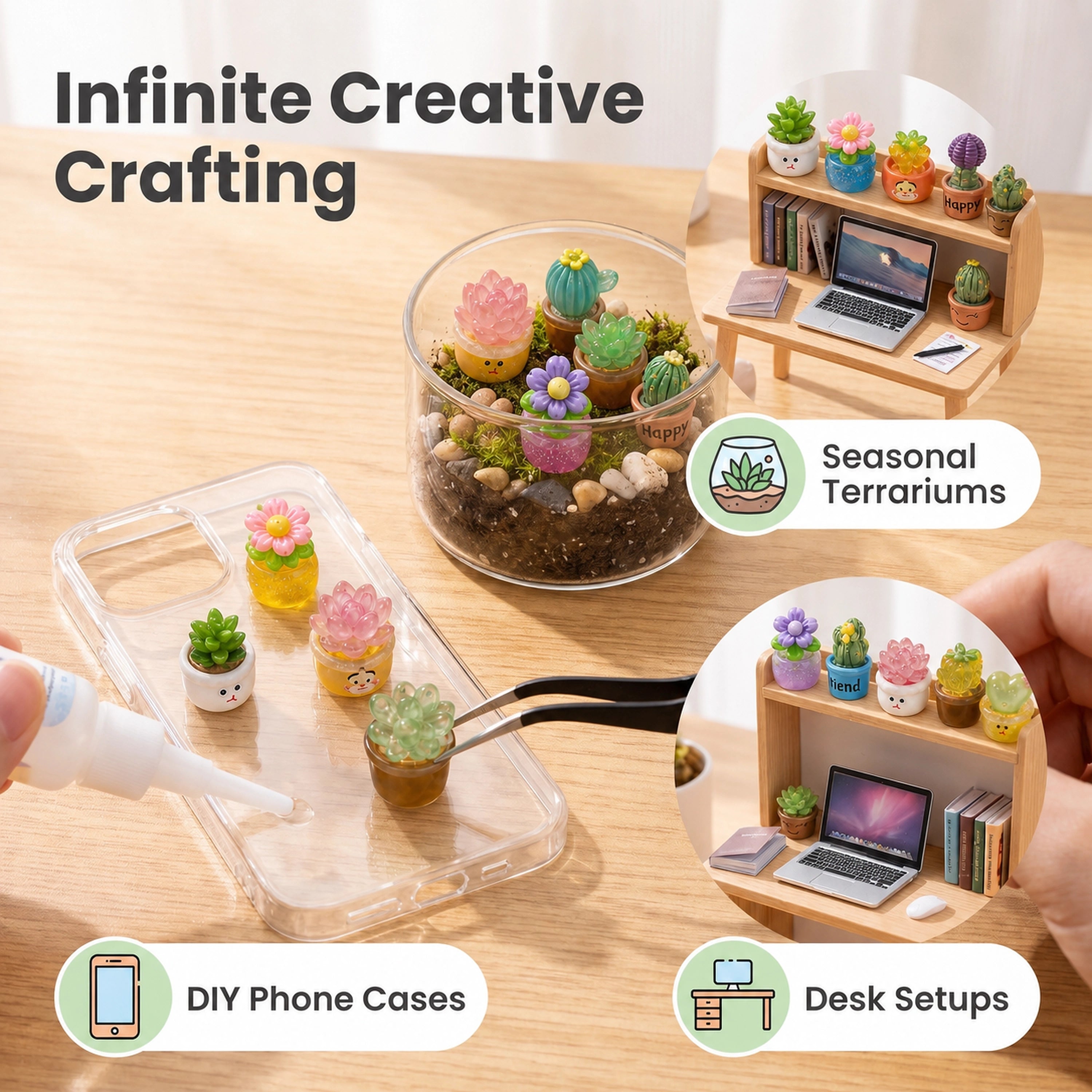 Mini Glow-in-the-Dark Succulent Plant Pots