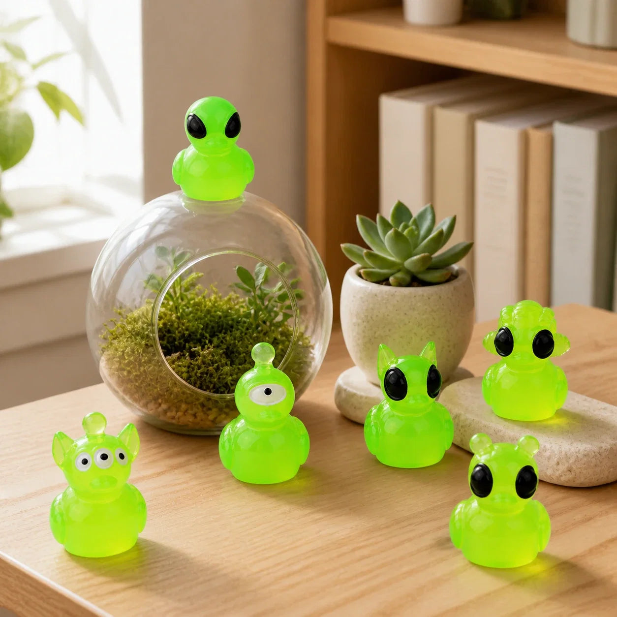 Alien ducks for desk and terrarium decor