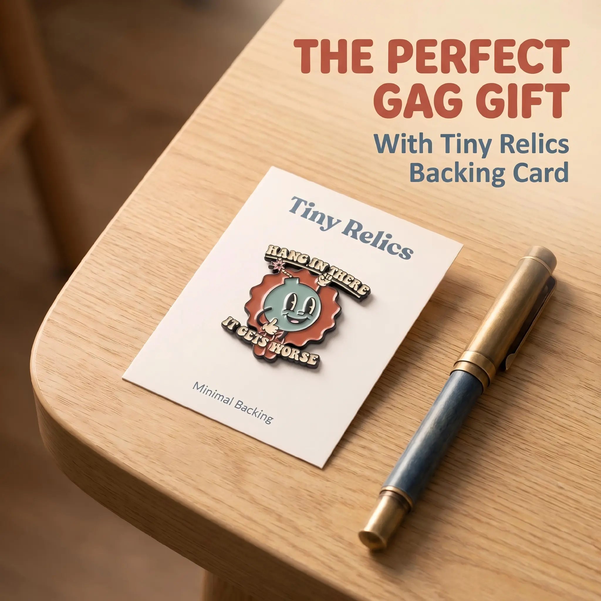 [4-Pack] Funny Hang In There It Gets Worse Enamel Pin | Vintage Cartoon Bomb Lapel Pin