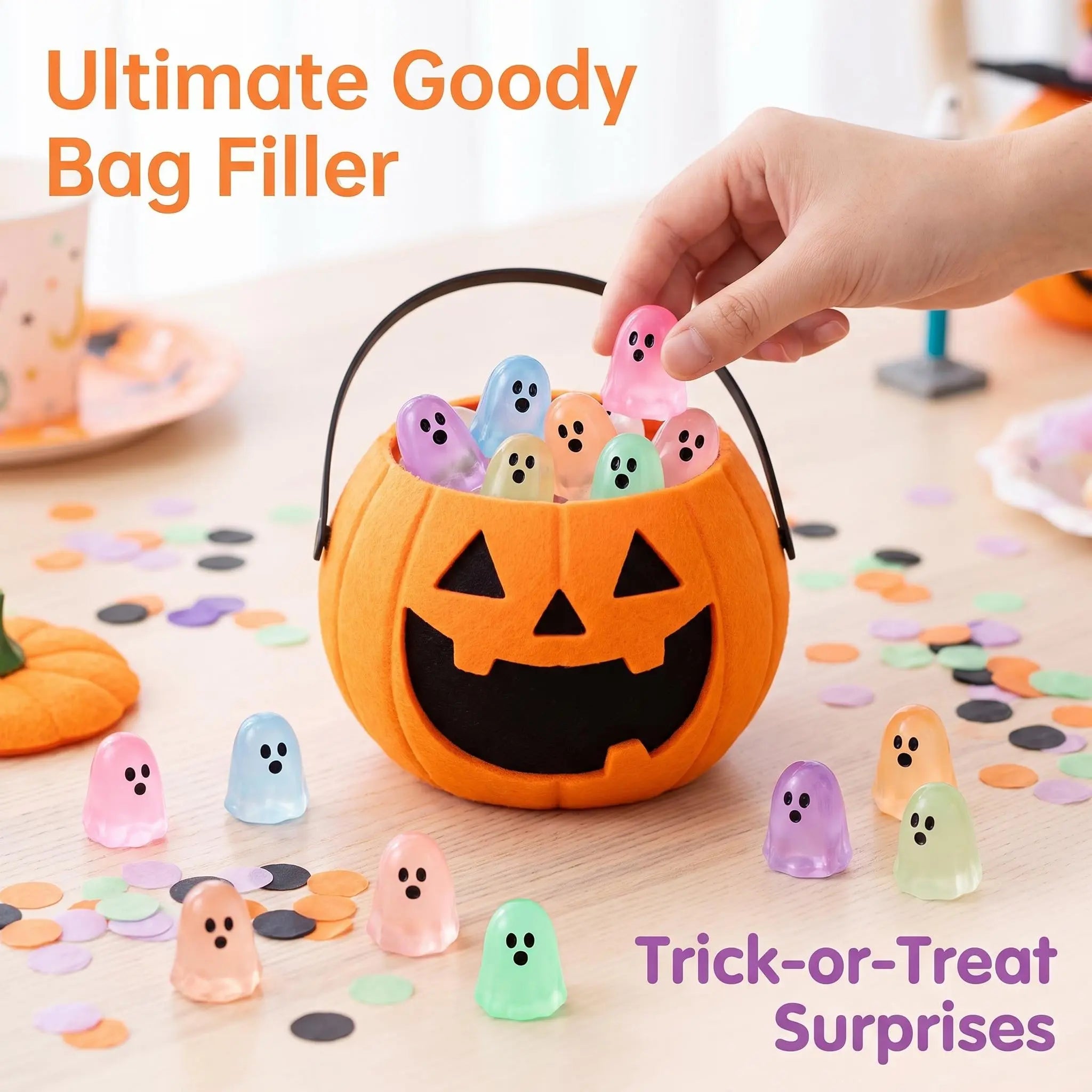 Mini Glow-in-the-Dark Ghost Figurines | Halloween Surprise Mystery Bulk Pack Luminous Micro Landscape Decorative Pieces