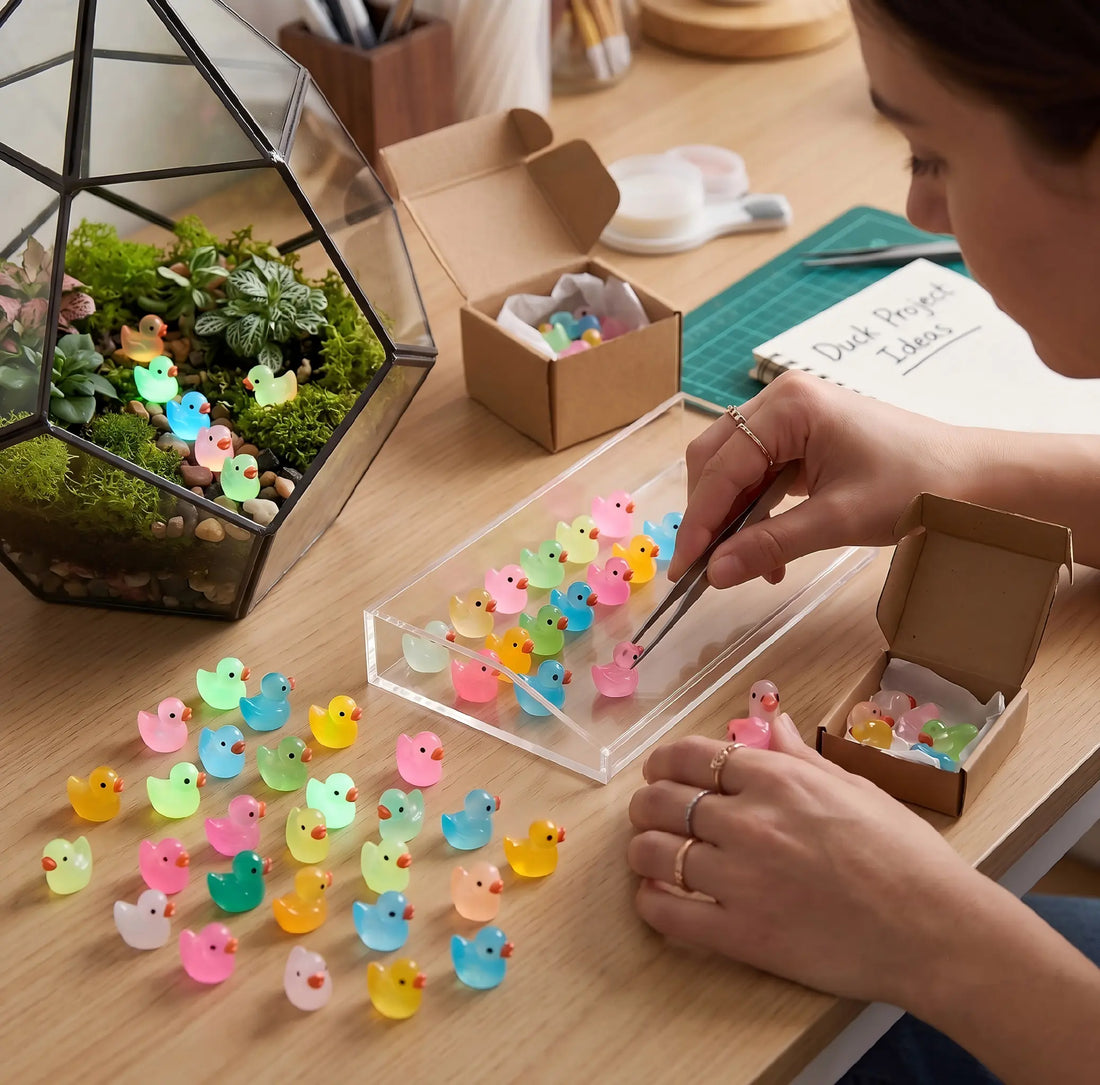 Mini Glow-in-the-Dark Resin Duck Figurines 🦆✨