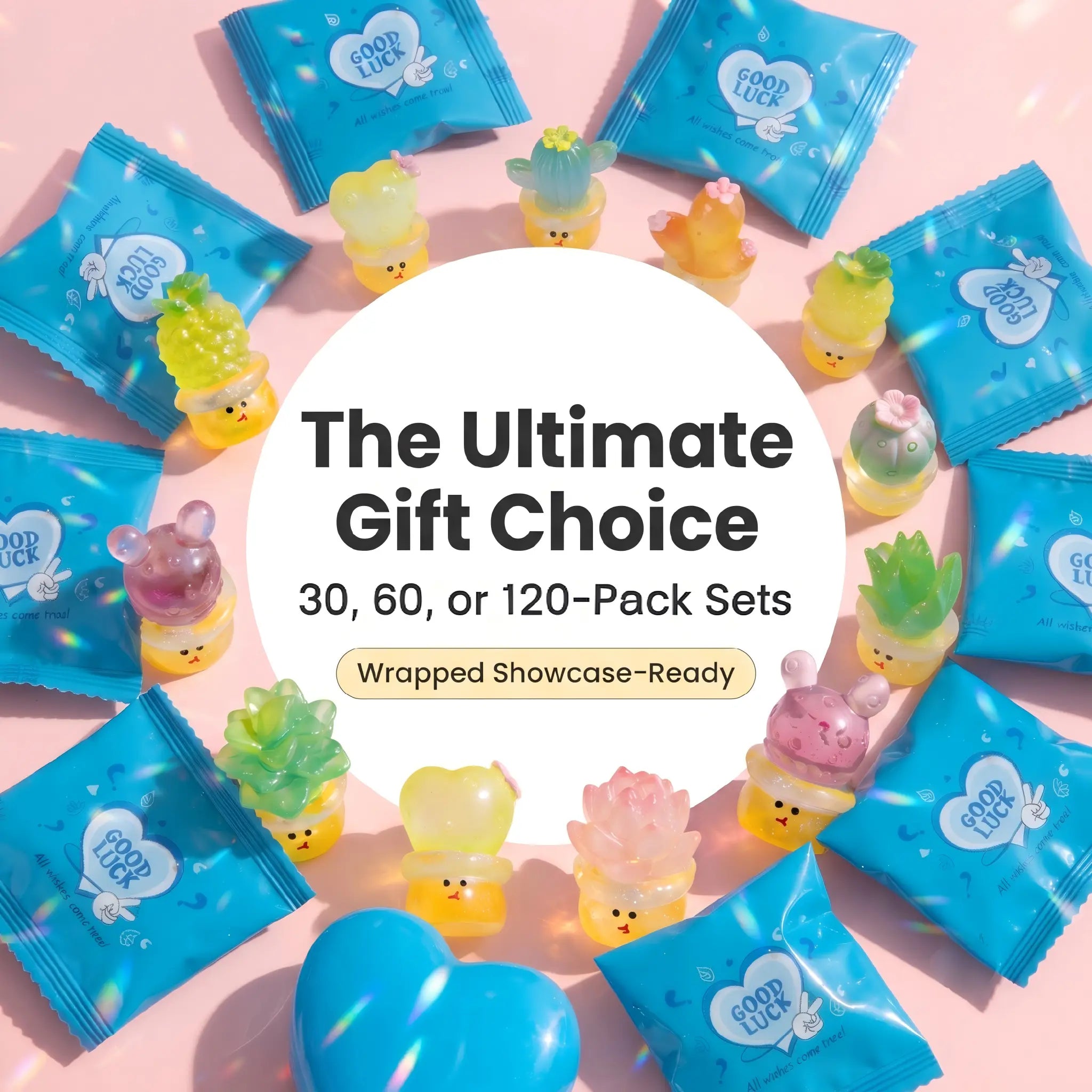 Mini Glow-in-the-Dark Succulent Plant Pots | Cute Miniature Potted Cactus Mystery Blind Bag Multi-Piece Surprise Combo Pack