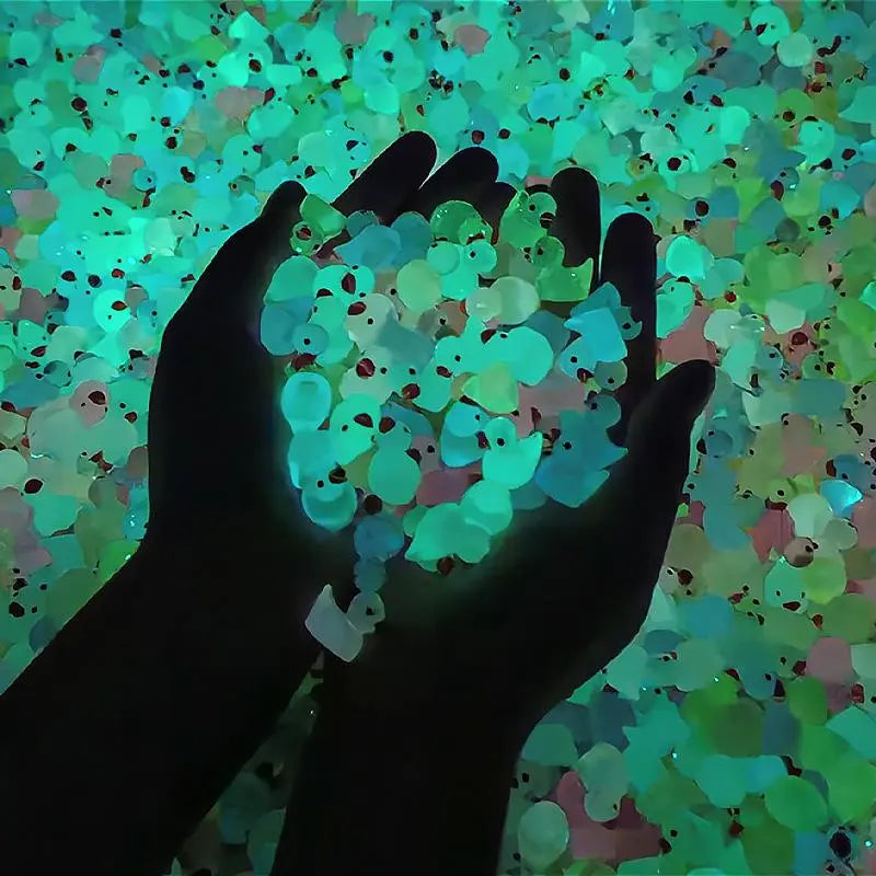 Mini Glow-in-the-Dark Resin Duck Figurines | Colorful Mystery Bulk Grab Bag Luminous Miniature Fairy Garden Decorative Pieces