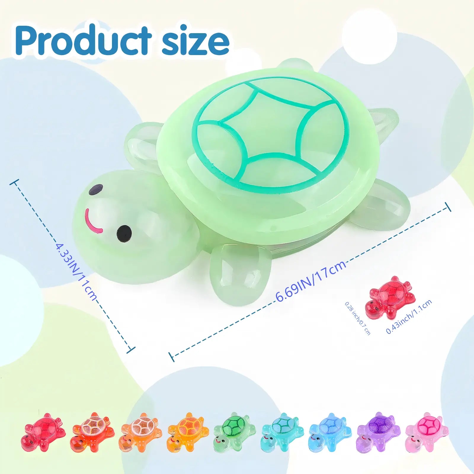 Large and mini resin turtle product dimensions